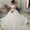 Саудовская Аравия халат де mariage роскошные длинные рукава свадебные платья кружева бальное платье невесты плюс Размер свадебное платье